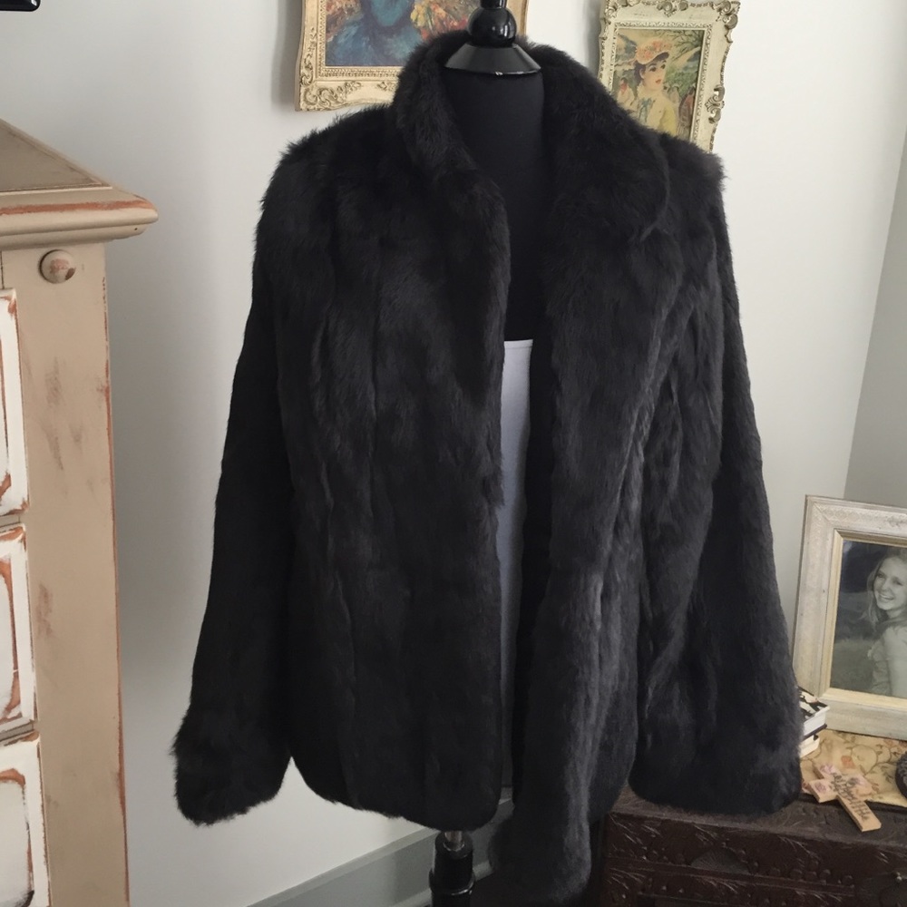 Vintage black fur coat. Gorgeous!